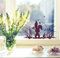Fensterbilder Fensterdeko Ostern Frühling Hase Häschen Osterhase Wiese und Schmetterlinge M1364f