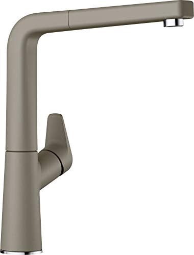 BLANCO AVONA-S | Küchenarmatur in tartufo | Hochdruck | Mit herausziehbarem Schlauch | Rückflussverhinderer | Keramik Kartusche | Gesicherte Wasserqualität & wassersparend