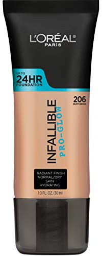L'Oreal Paris Makeup Infallible Up to 24HR Pro-Glow Foundation, Buff Beige, 1 fl oz.