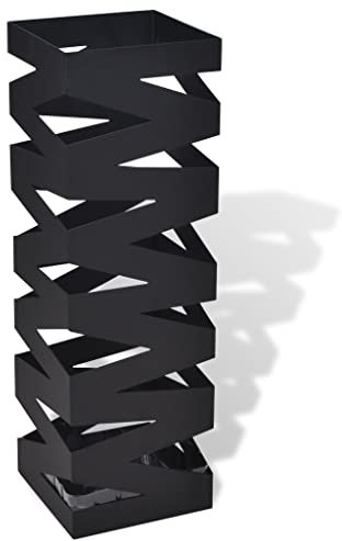 vidaXL Schirmständer Stahl Schwarz 48,5cm Regenschirmständer Regenschirmhalter