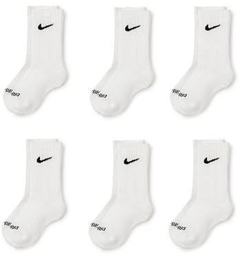 NIKE Unisex Kids Rn0019 Short 6 Pairs Eu 23 1/2-27 SOCKS, White