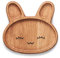 Edeldings Antibakterieller Massivholz Kinderteller HASE | Holzteller 20x20 cm groß | Originelles süßes Kinder Geschenk aus Holz in Tier Form | Babyteller, Holzschale, Servierschale