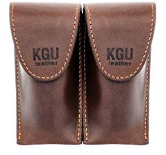 Trompetenmundstücktasche TRIPLE KGUBrass Leder Crazy Horse braun Handgefertigt DOUBLE Vintage Brown