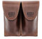 Trompetenmundstücktasche TRIPLE KGUBrass Leder Crazy Horse braun Handgefertigt DOUBLE Vintage Brown