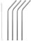 QWETCH - Lot de 4 pailles coudées + Goupillon - Acier Inoxydable réutilisable, 100% ECO - inox brossé - 21 cm