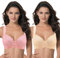 Curve Muse Reggiseno in Pizzo con Ferretto Sfoderato Taglie Forti con Spallacci Imbottiti-Confezione da 2-Stampa Rosa,Nudo-9B