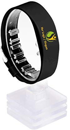 Gelikom 200 Stück RFID Silikon Armband SILA09a MIFARE 1K 13,56 MHz inkl. Drucklogo (max. 2 Farben) für Fitnessstudio mit eGym, Milon (RFID), uvm. (Schwarz)