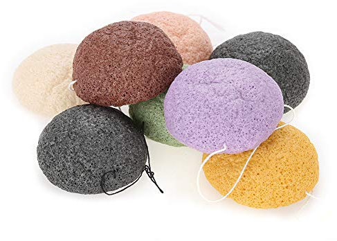 Esponja facial Konjac, Esponja facial Konjac preciosa Facial orgánico para el cuidado de la piel para exfoliación hipoalergénica y limpieza profunda de poros 8 piezas