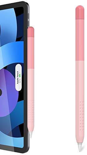 Delidigi Pencil Hülle Kompatibel mit Apple Pencil 2. Generation Hülle Case/Apple Pencil Pro(2024)/iPad Pro 11/12,9 Zoll, Farbverlauf Silikon Anti Rutsch Case Schutzhülle Zubehör (Rosa)