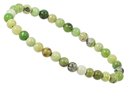 ELEDORO Stretch Armband aus echten Edelstein-Perlen (6mm) – Perlenarmband für stilvolle Eleganz (Lemon Chrysopras A-Grade)