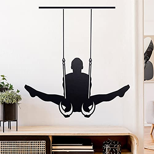 Turnen Ringe Sportler Figur Wandtattoo Wandaufkleber Wall Sticker - Dekoration, Küche, Wohnzimmer, Schlafzimmer, Badezimmer