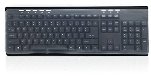 Accuratus Flat Universal Keyboard Cover - Easy Clean Durable Flat Universal Silicone Keyboard Colour - Large 45 x 14 cm - 100 pack