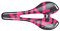 WALGUN WG1050 Selle de vélo en carbone 3K pour homme et femme avec rails ovales en carbone de 79 mm (logo rose)
