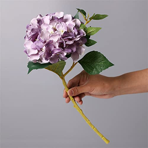 ABCWARRT 3 Pièces Rétro Automne Hortensia Bouquet Fleurs Artificielles Chambre Décoration De La Maison Bricolage Mariage Arrangement De Fleurs Fournitures De Fête Accessoires Photo (Mauve)