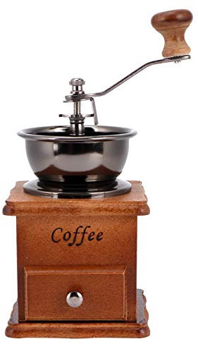 Moulin à café à manivelle, moulin en acier inoxydable Moulin à main vintage Moulin à main Machine à café Moulin à café à manivelle en bois pour café de cuisine à la maison