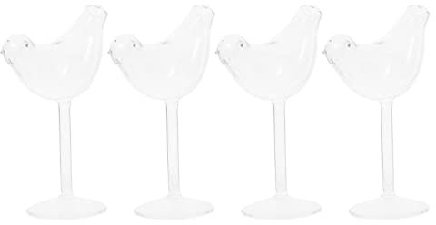 Wein Stem Tasse 4 Cocktailgläser, Vogelgläser, Vogelform, Weinglas, 150, 4 Vogel Flöten
