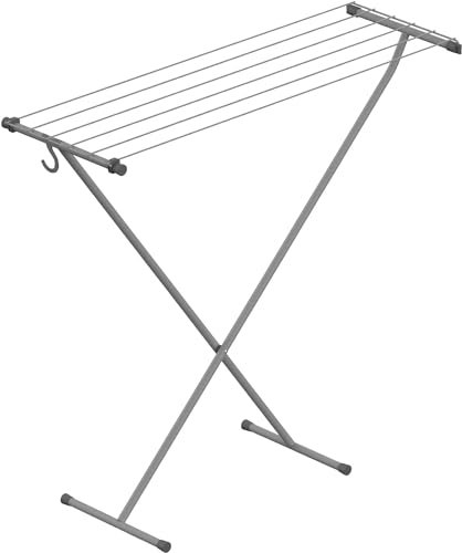 Rörets Wäschetrockner Compact Space Grey – Aufbewahrungshaken - praktisch und stabil – braucht wenig Platz – 90x32x83 cm – 5,5 m Trockenfläche - Qualität von Schwedens stärkster Trockenständermarke