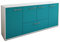 Lqliving Kommode Sideboard Eli, Korpus in Weiss matt, Front im trendigem Türkis (180x79x35cm), inkl. Metall Griffen, Made in Germany