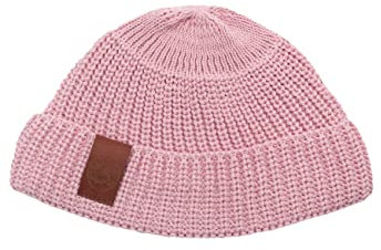 kabak Burglar Beanie Atmungsaktive Kurze Strickmütze aus Bio-Baumwolle Street Style Unisex-Kopfwärmer-Fischermütze, Hell-Pink