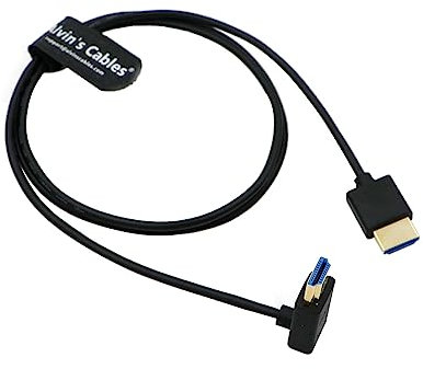 Alvin's Cables 8K HDMI 2.1 Kabel, hohe Geschwindigkeit, dünn, HDMI auf HDMI, Winkel nach oben, für Atomos Ninja V Monitor, Z CAM E2, für Sony FS5 | FS7| A7S3 Kameras 39,4 Zoll | 1 m
