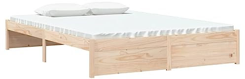 vidaXL Massivholzbett 135x190 cm
