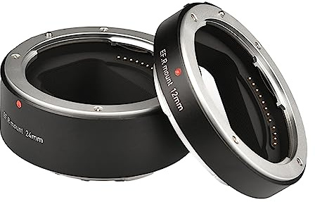 Andoer Automatic Extension Tubes 12mm + 24mm R Mount Macro Tubes Sets Lightweight Compatible with Canon RF-Mount Lenses And Canon R5/R6/R7/R10 Camera