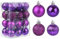 uxcell 24Pcs Purple 1.18 Christmas Balls Ornaments Shatterproof Ornaments Hanging Baubles for Xmas Trees, Wedding, Party Decorations