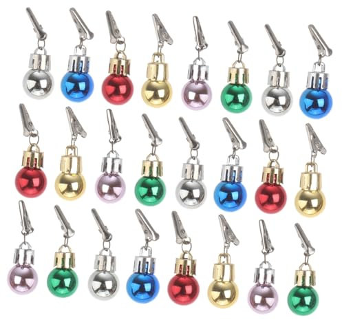 HOMSFOU 24st Weihnachtsmann-bart-Accessoires Weihnachtsbart Bart Weihnachtsschmuck Bart Weihnachtskugeln Weihnachtsmann Bartschmuck Weihnachtliche Bartkugeln Bartglockenclip Seil Gesicht