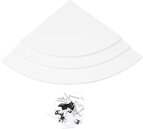 FONDOTIN 3stücke Eckregal Teiliges Weiß Wandregal Für Badezimmer Küche Und Wohnzimmer Stabil Und Langlebig Für Dekoration Und Aufbewahrung Von Haushaltsgegenständen