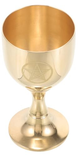 HOLIDYOYO Pentagram Chalice Tarot Card Readings Tarot Reading Cards Wine Glasses Copper Cups Water Offering Cup Gothic Chalice Delicate Wine Cup Small Altar Chalice Craft Metal