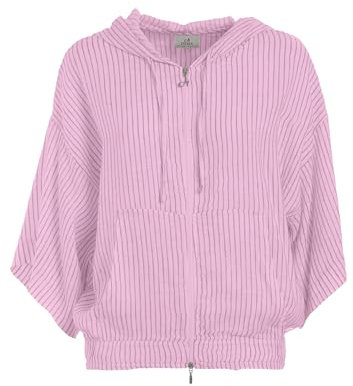 Deha - Felpa Pinstriped Linen Jacket in Lino, Viola Chiaro (M)