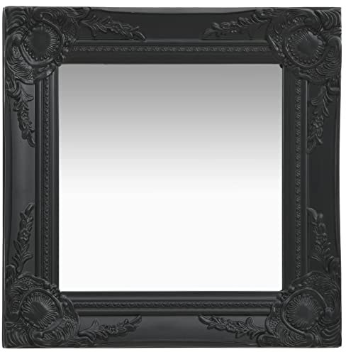 Rantry Wandspiegel im Barock-Stil, 40 x 40 cm, Schwarz, Badezimmerspiegel, Vanity Spiegel, Badezimmerwandspiegel, Möbeldekoration
