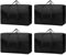 4 Pack 200L Moving Boxes Large Strong, Large Storage Bags for Clothes,Under Bed Storage Boxes with Zips for Duvets, Laundry, House Garden, Underbed Storage