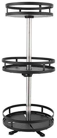 ZHDOKA Portaspezie Girevole a 3 Livelli, Barattoli di Spezie Bottiglie Scaffale da Appoggio Vassoio per Profumi Vassoio per Cosmetici Espositore per Armadio da Cucina, Frigo, Armadio da Bagno, Piano D