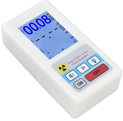 BR‑6 Contatore Geiger Rilevatore Radioattivo Multifunzionale di Facile Lettura per Radiazioni Nucleari con Display a LED Design Tascabile Materiale ABS Portatile