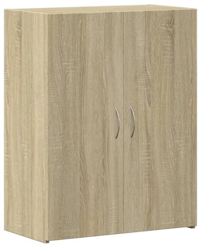 vidaXL Aktenschrank, Büroschrank mit Stauraum 2 Türen, Lagerschrank für Büro, Schrank Büromöbel Aufbewahrungsschrank, Sonoma-Eiche Holzwerkstoff