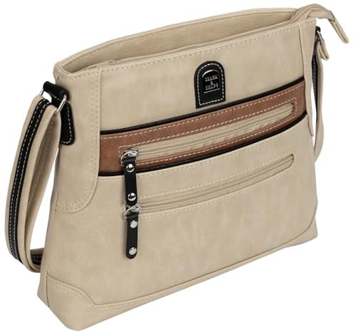 EAAKIE Damen Tasche, Schultertasche, Handtasche, Umhängetasche mit Leder Optik und vielen Fächern