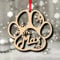 Personalised Dog Paw Christmas Tree Decorations,Custom Christmas Different Names Tree Hanging Wooden Bauble Ornament DIY Gift Wrap Tags (1pcs)