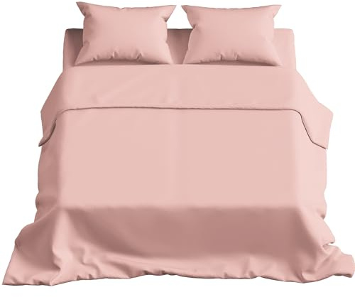Batik Set Lenzuola Matrimoniali Cotone Elegante e Confortevole per la Tua Camera da Letto - 100% Cotone - Rosa Cipria