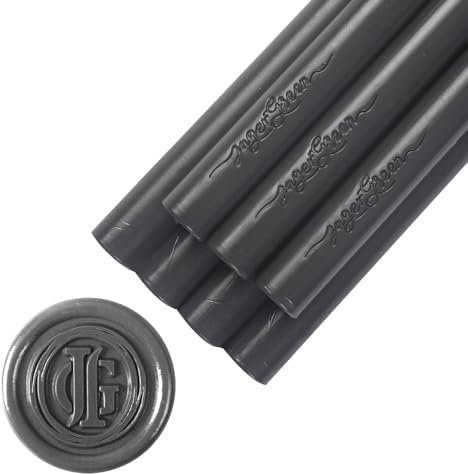 JAGERGREEN 8 Stück Schwarze Klebepistole Siegelwachs 11 mm für Einladungskarten Hochzeit, Siegellack für Wachssiegel Stempel, Einladungen, Briefumschläge, Geburtstage, Geschenkverpackungen, DIY