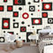 Fototapete Premium-Vlies 200 x 140 cm- Fototapete Schlafzimmer Quadrate Kreise Wohnzimmer Moderne Vliestapete Weiß Wandtapete Fototapeten Bildtapete Effekt Dekoration