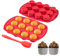 Plateaux à muffins 12cup 2in Moules à cupcakes en silicone Plaque de cuisson avec spatule pour Cupcakes, Brownies, Muffins, Pudding, Bouchées aux oeufs（2pcs）