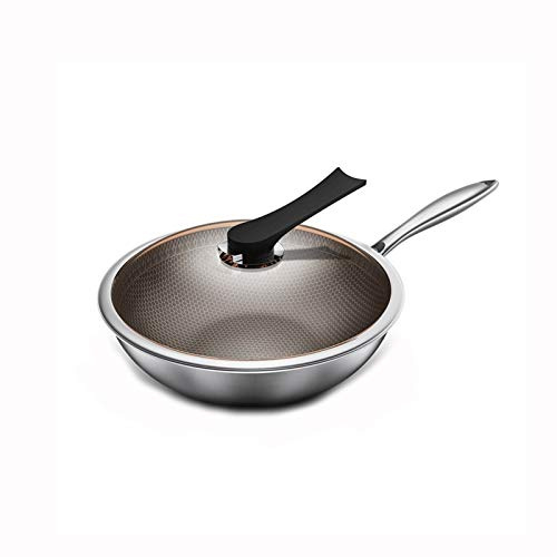 HAODUOO Pot, Saucepan Stainless Steel Skillet Induction Compatible Multipurpose Cookware Use for Home Kitchen or Restaurant