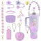 10PCS Cup Accessories for Stanley Cup, Including Silicone Straw Cover, Water Bottle Handle Strap, Bottle Boot, and Keychain Charms Compatible with 30oz 40oz Stanley Tumbler with Handle