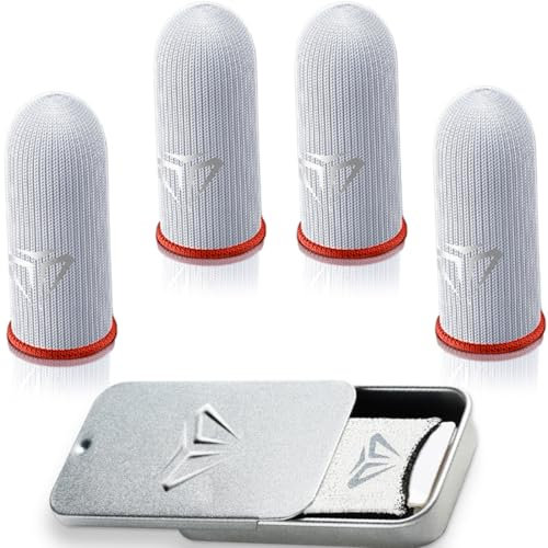 SIOPPKIK 4 Pièces Gaming Finger Sleeves - Gants Ultra sensibles - PUBG Mobile Gaming Finger Sleeve - Gants Gaming - Téléphone Portable Pouce Trigger Touchscreen