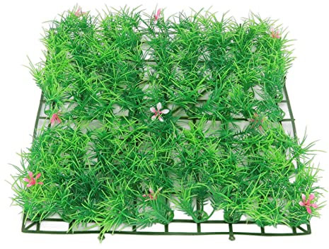Qukaim Tappeto erboso artificiale per acquario, tappeto erboso artificiale multiuso, per acquario, sicuro per acqua salata e acqua dolce, ornamento per prato in plastica, 50 x 30 cm