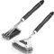 BIGP Lot de 2 Brosse Barbecue, Brosses Nettoyantes pour Gril, Brosses Nettoyage Barbecue Acier Inoxydable, avec Amovible Manche et Grattoir, pour Grille à gaz, Grille au Charbon