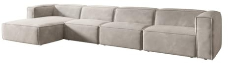 Luxusbetten24 Designer Sofa Comfy L Maxi in Samt Weiß Links