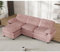 ZX Design Ecksofa mit Schlaffunktion mit Polsterhocker, Cord Sofa, Sofa 3 sitzer, Ecksofa für Wohnzimmer,Schlafzimmer und kleine Wohnungen (Rosa)