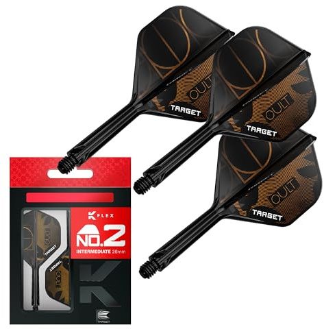 Target Darts K-Flex Cult Dart-Flights und Schäfte, No. 2 (Intermediate, 26 mm) | 3er-Set K-Flex mit integriertem Flight und Schaft, All-in-one-Schaft | Profi-Dartzubehör